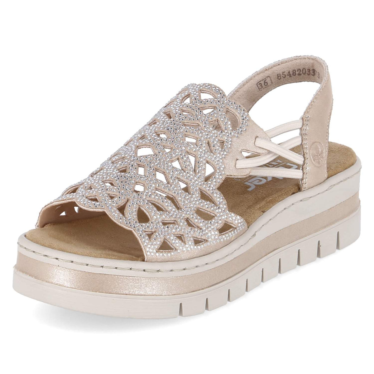 Plateau-Sandalen Beige