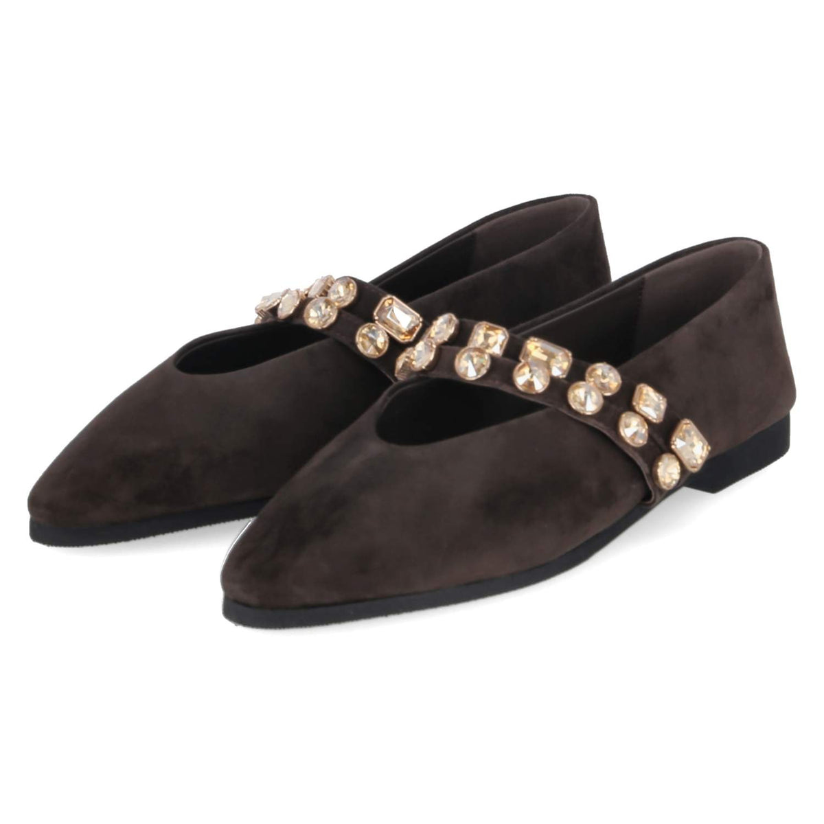 Spangenballerinas Braun