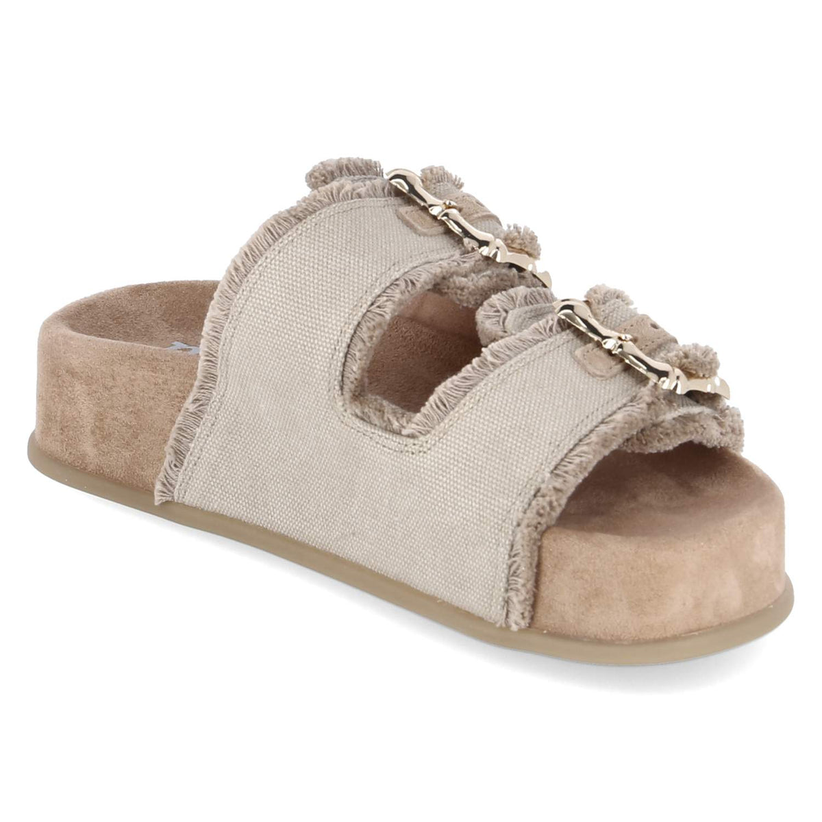 Plateaupantoletten Taupe