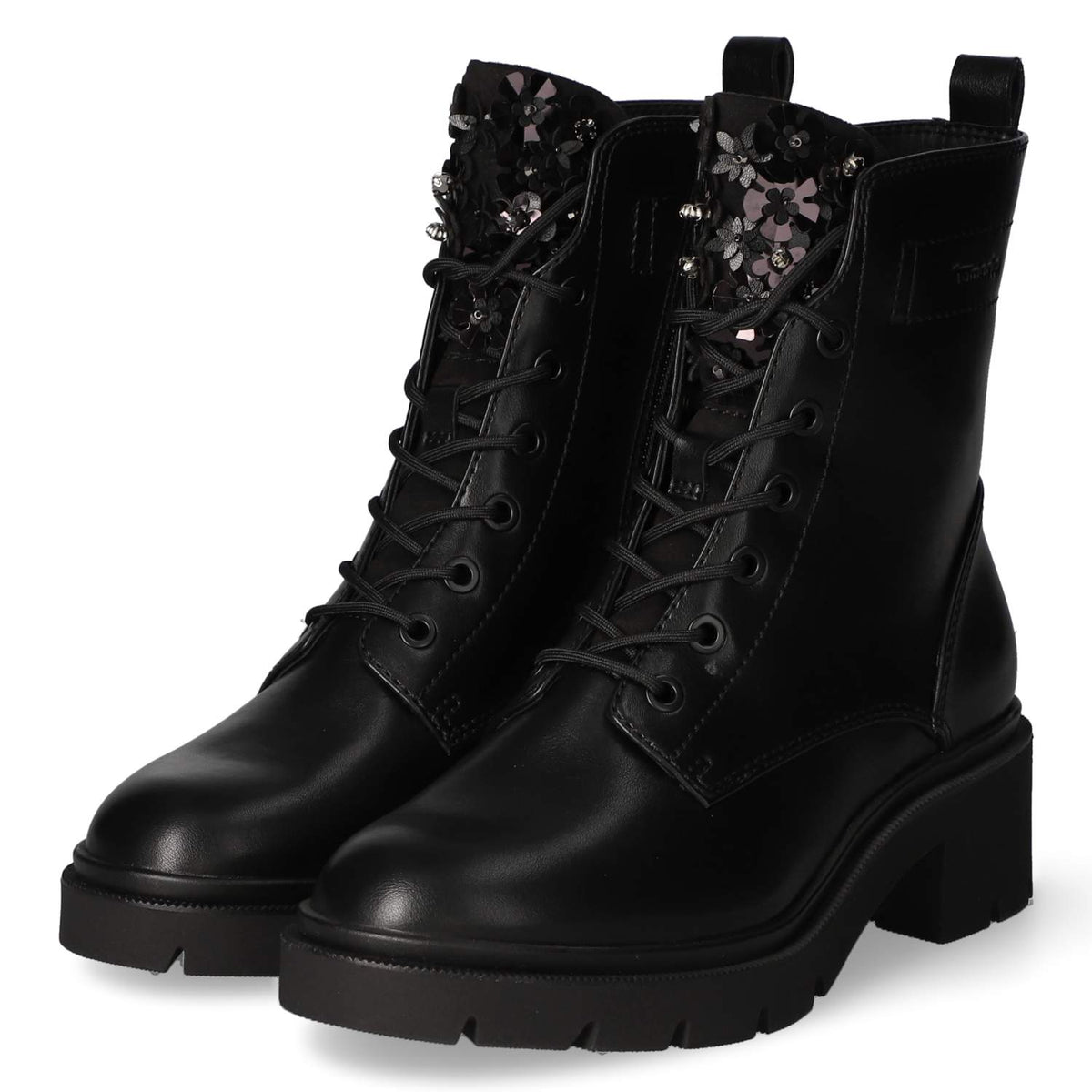 Schnürstiefeletten Schwarz