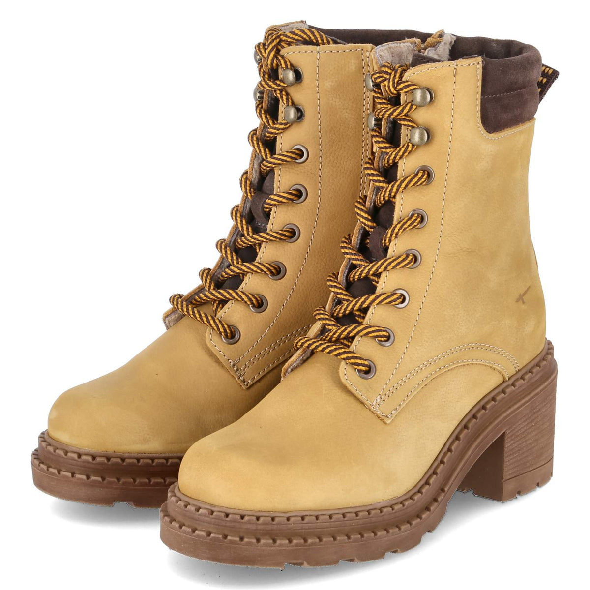 Schnürstiefeletten Gelb