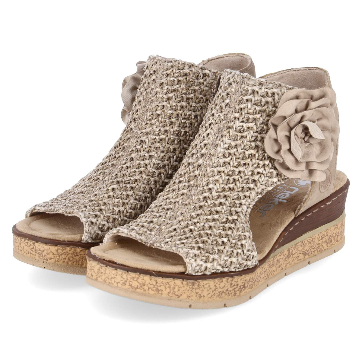 Schaftsandaletten Beige