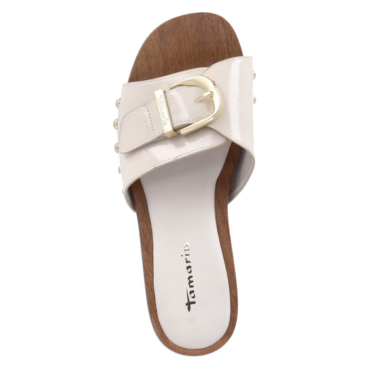 Open Toe Clogs Beige