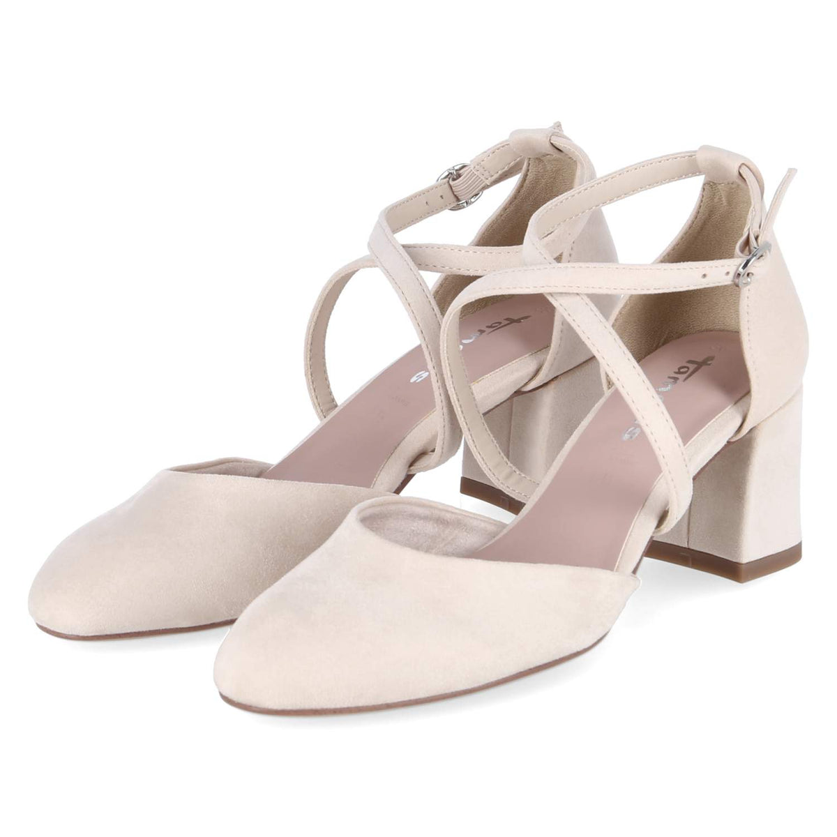 Riemchenpumps Beige