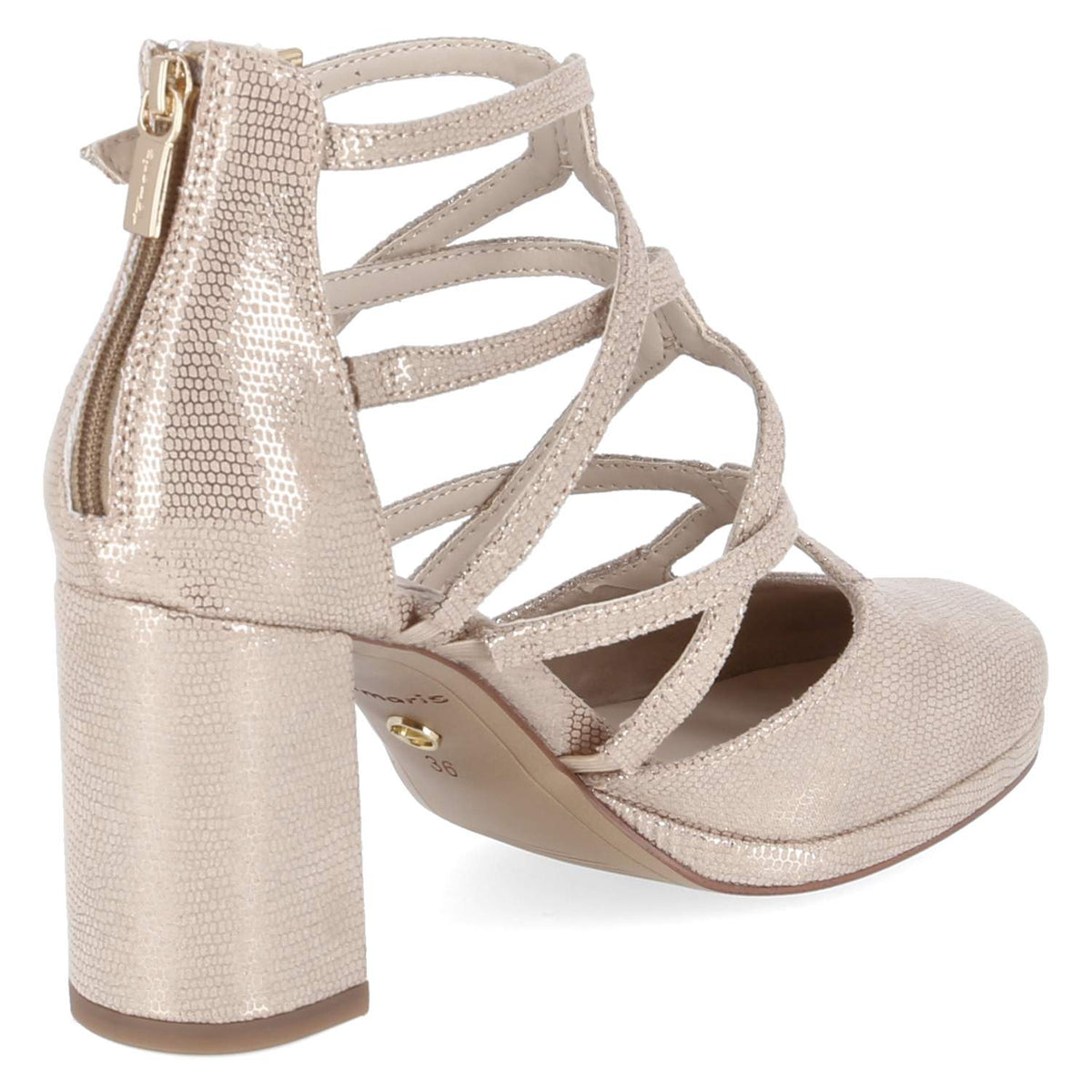 Riemchenpumps Gold