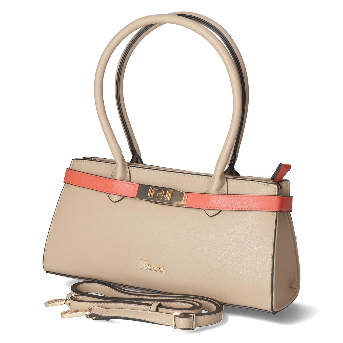 Schultertasche Beige