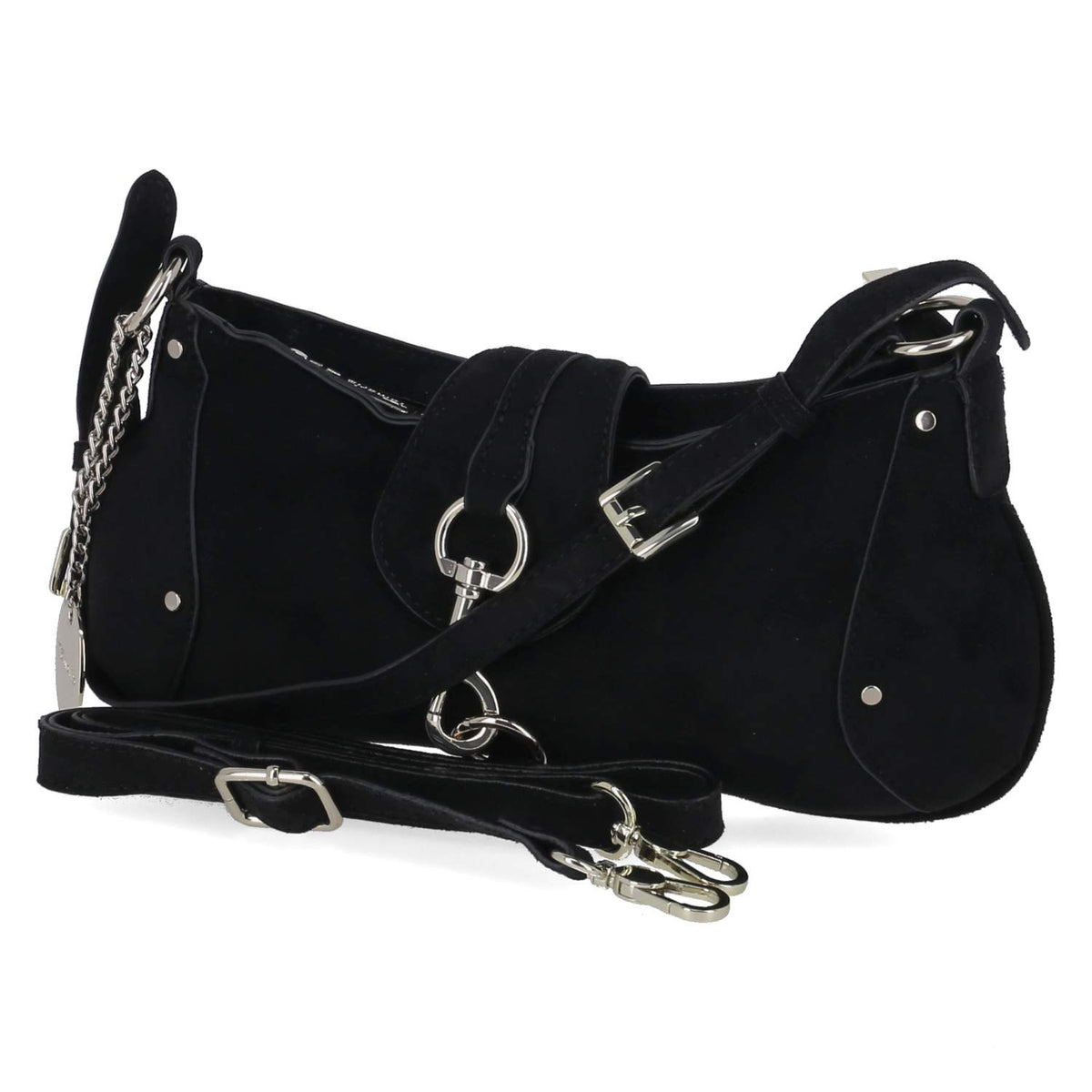 Baguette Bag MARINA SUEDE Schwarz