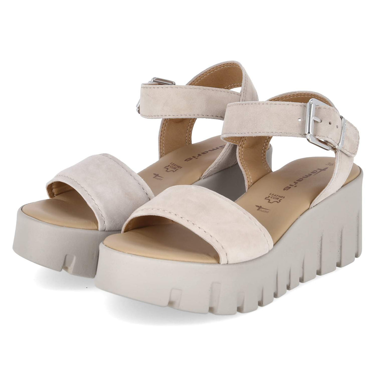 Plateausandalen Taupe