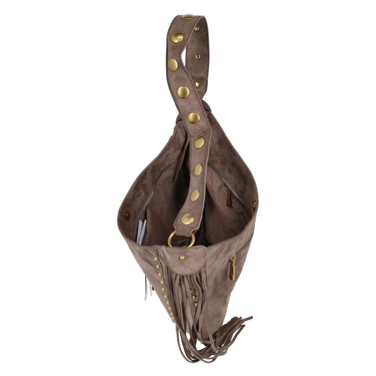 Schultertasche Taupe