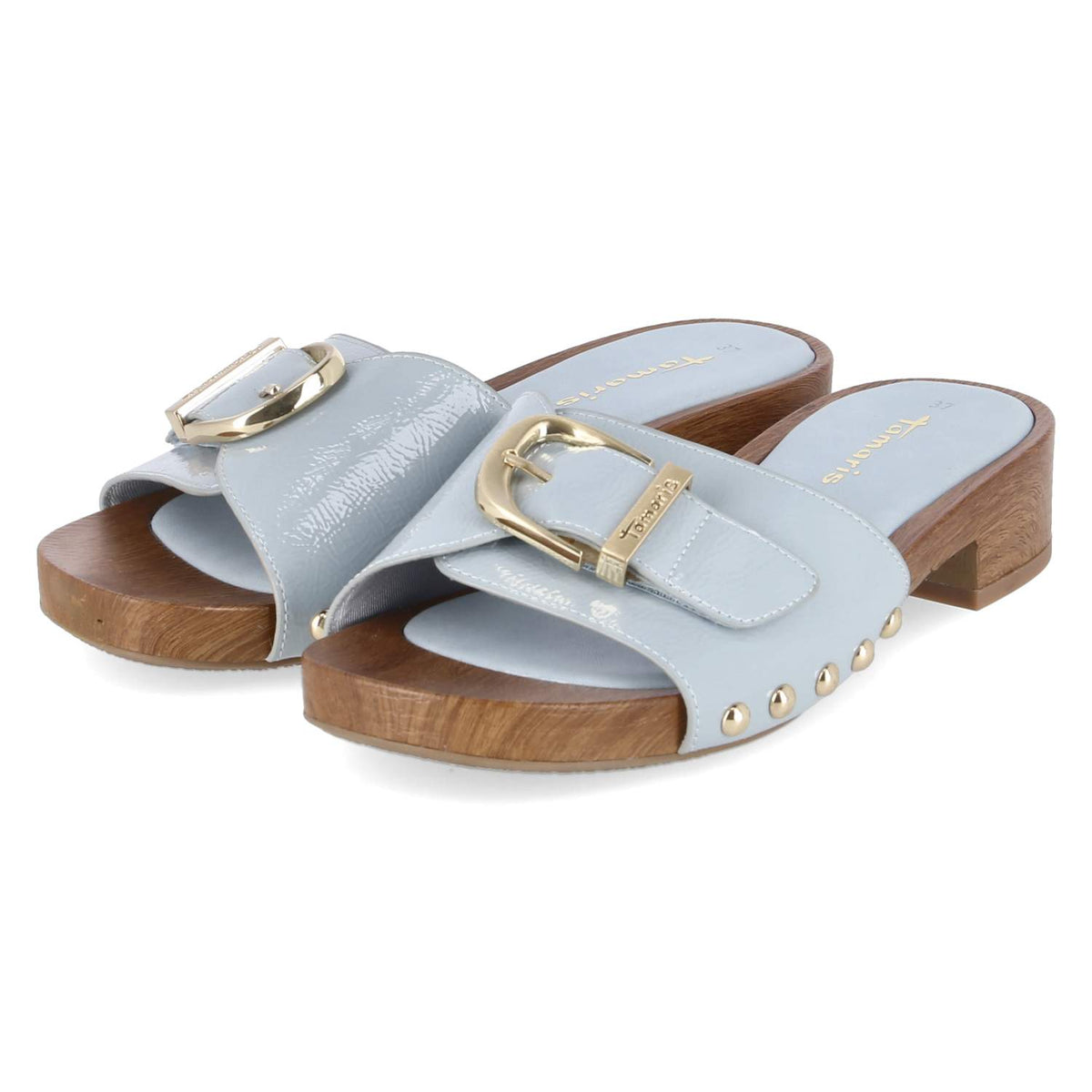 Open Toe Clogs Blau