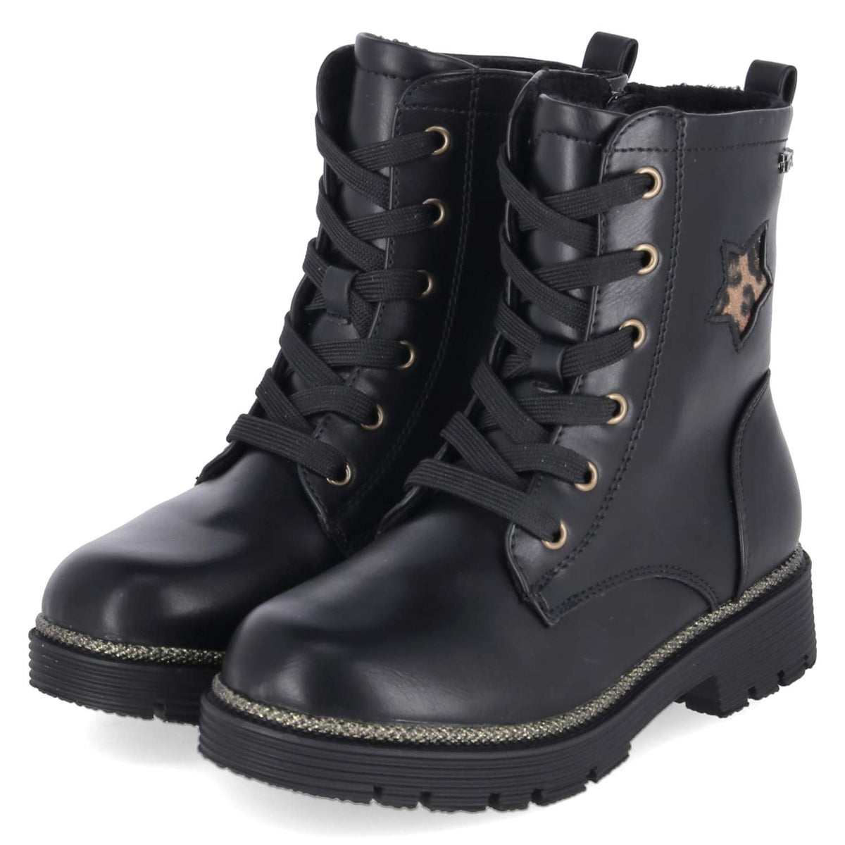 Schnürboots Schwarz