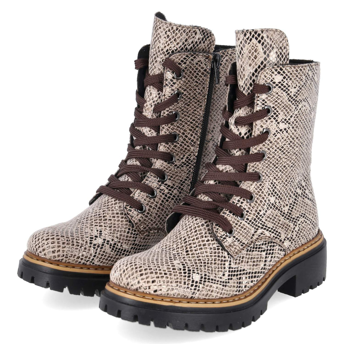 Schnürstiefel Beige