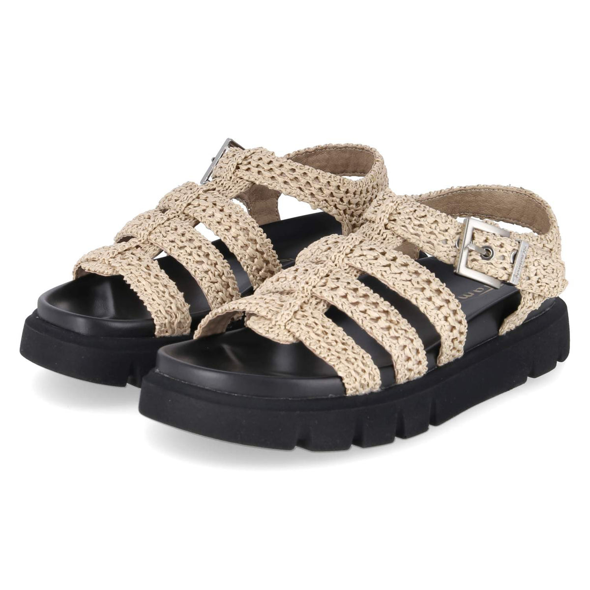 Plateau-Sandalen Beige