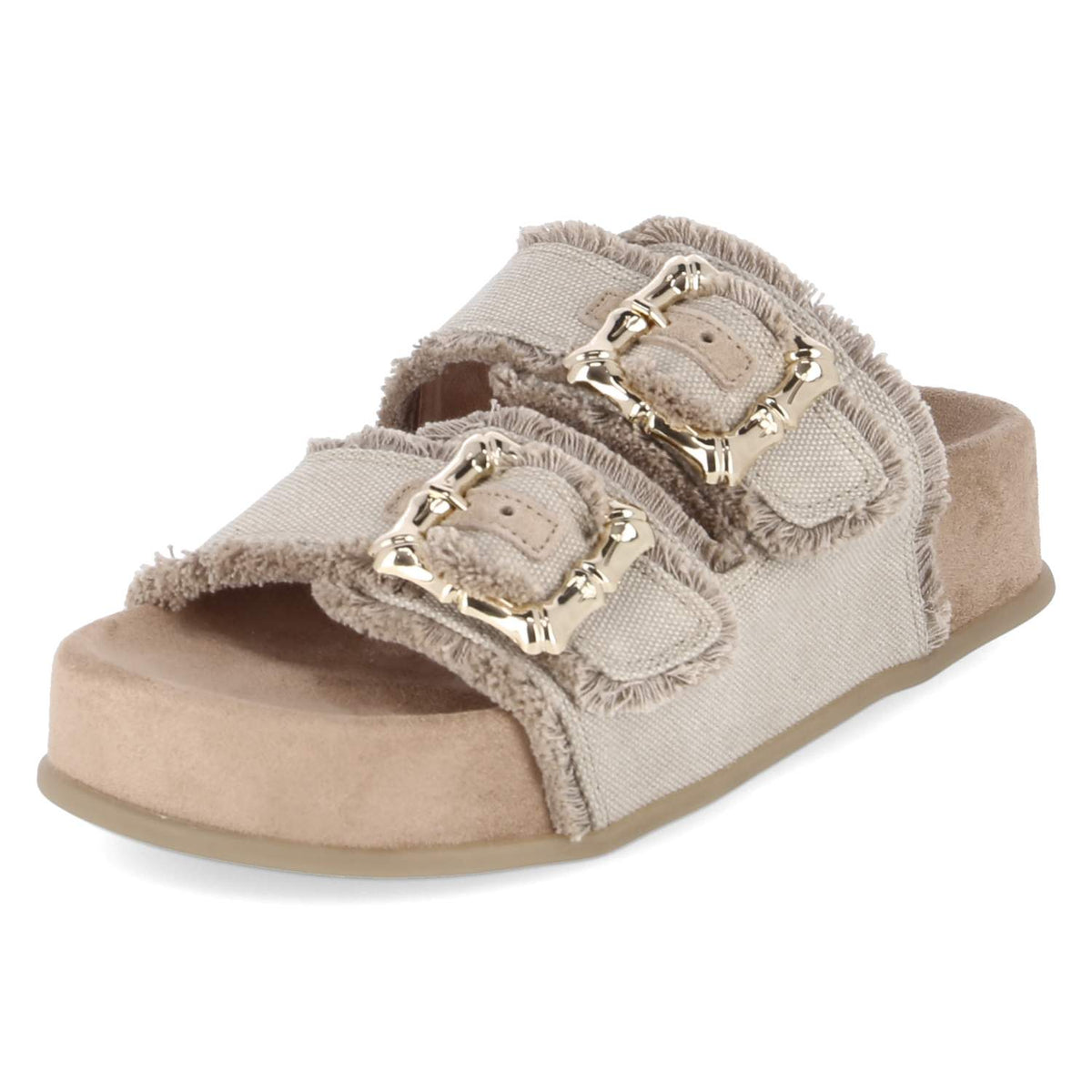 Plateaupantoletten Taupe
