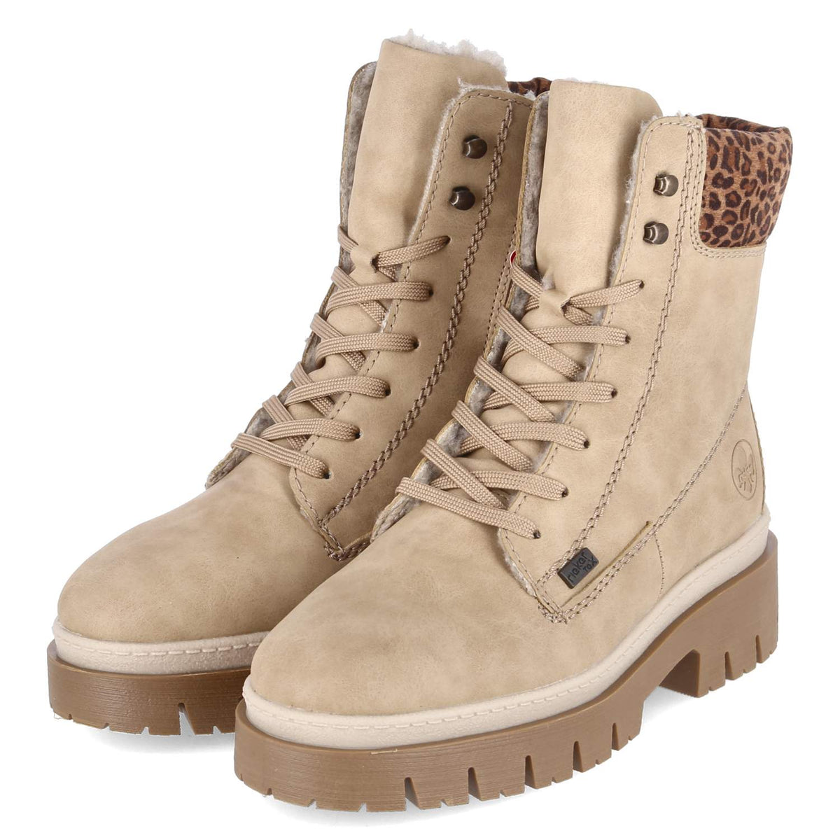 Schnürstiefeletten Beige