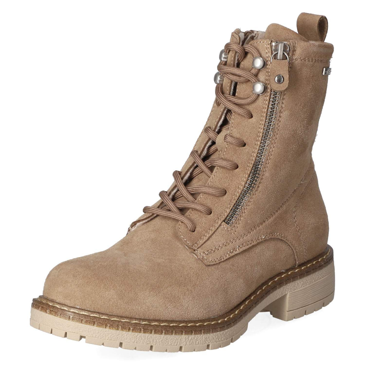 Schnürstiefeletten Taupe