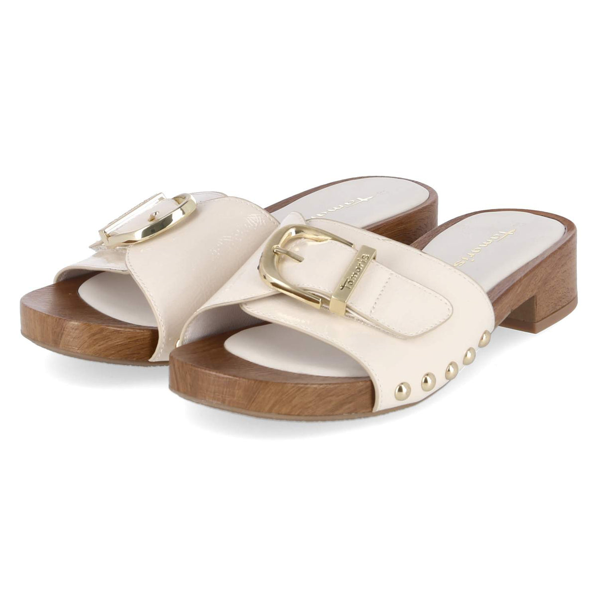 Open Toe Clogs Beige