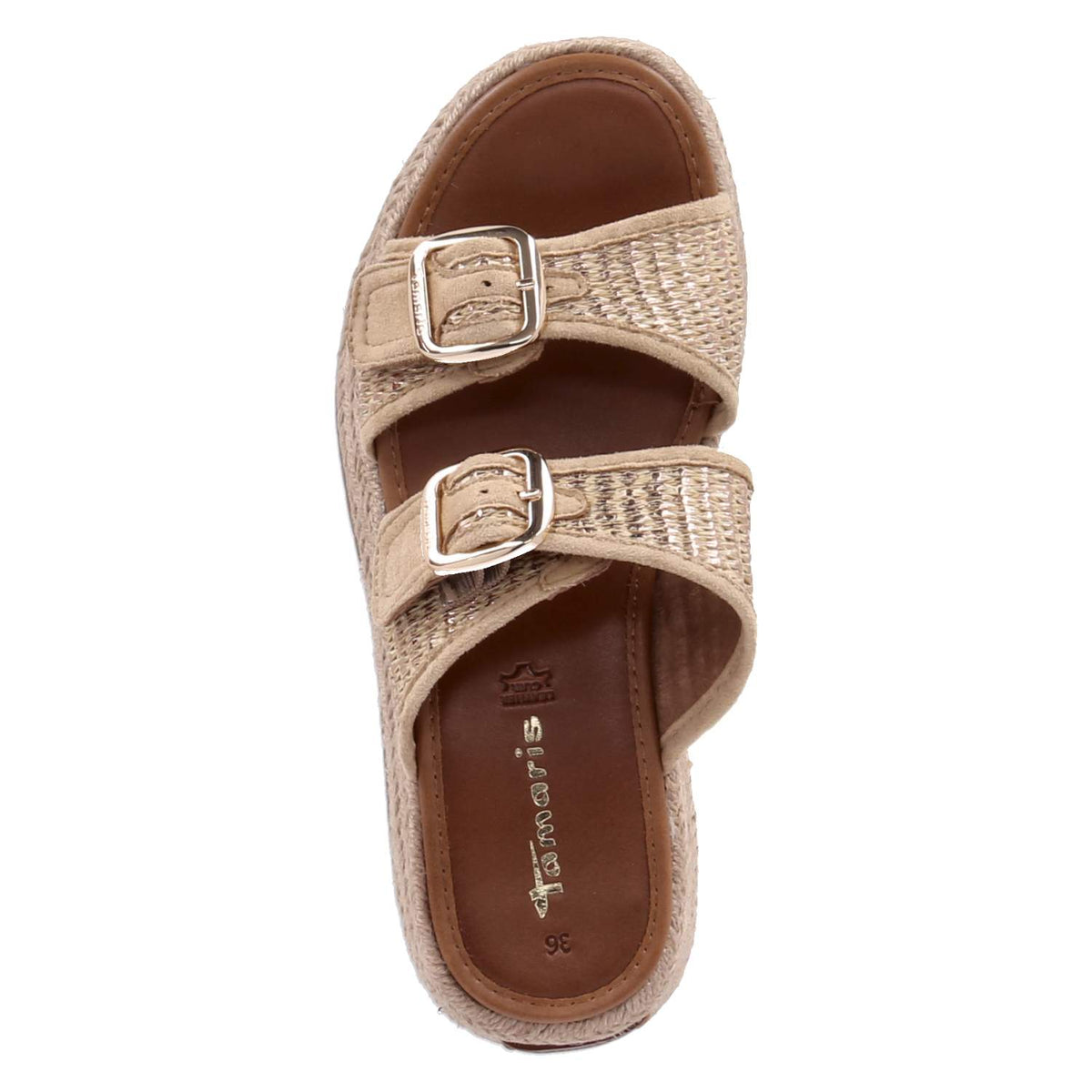 Espadrille-Pantoletten Beige