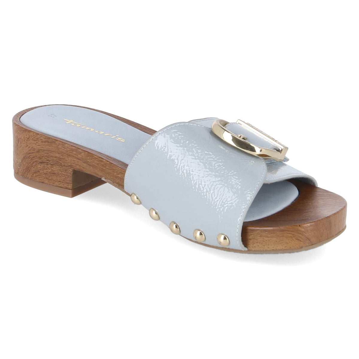 Open Toe Clogs Blau