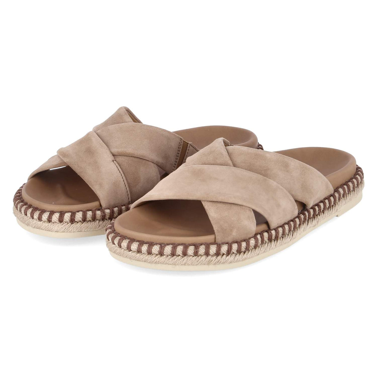 Espadrille-Pantoletten Braun