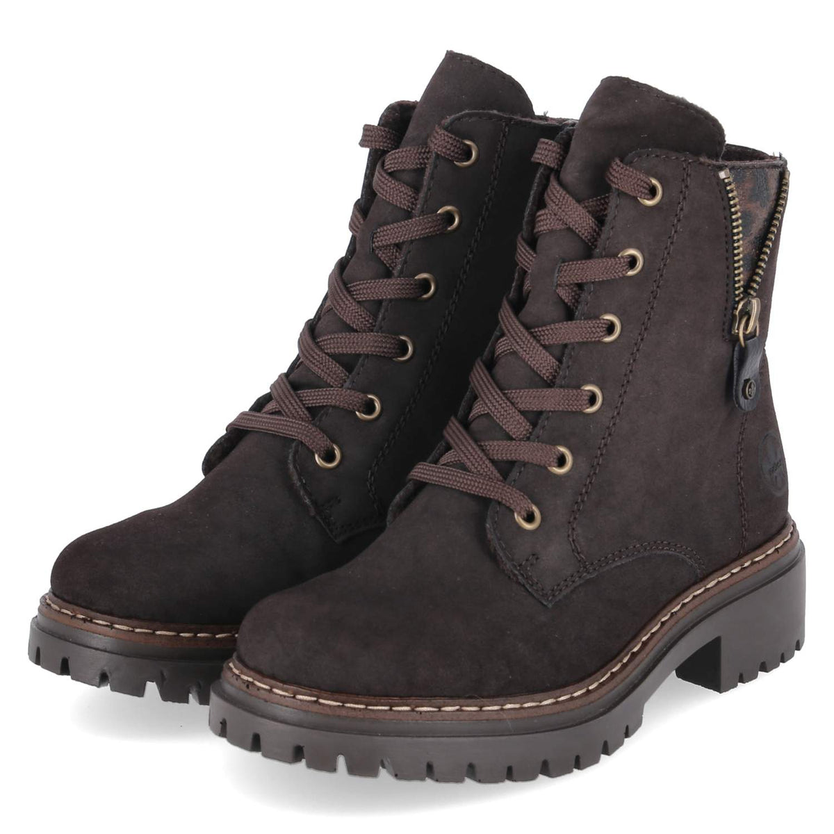 Schnürstiefeletten Braun