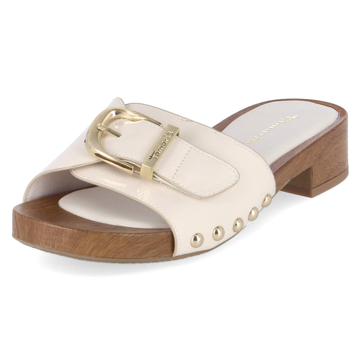 Open Toe Clogs Beige