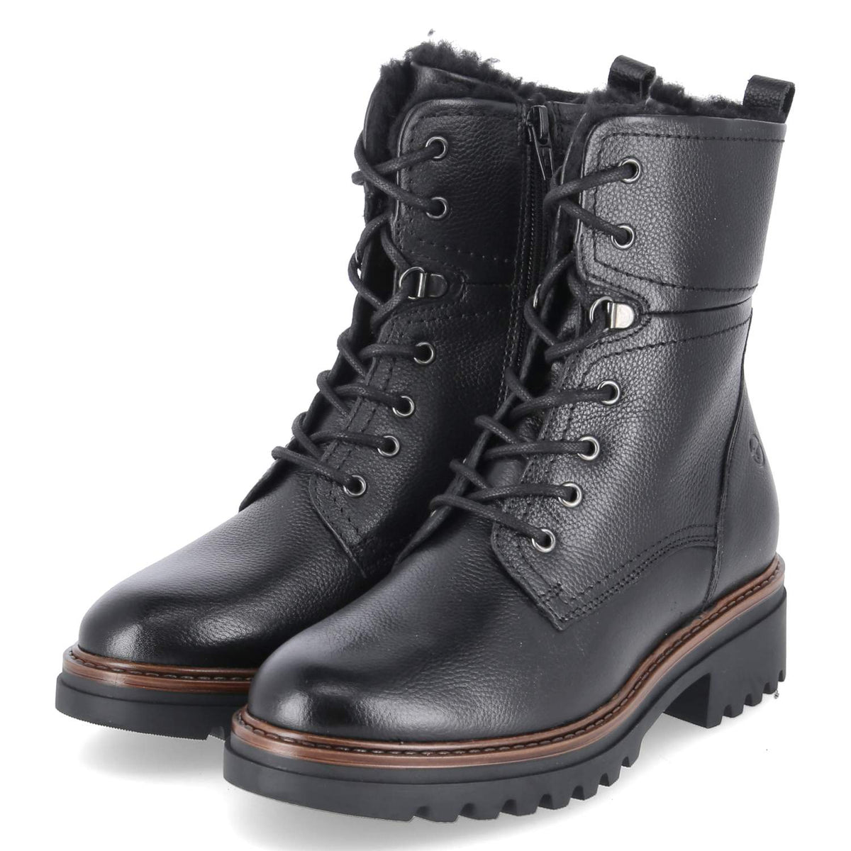 Winterschnürstiefeletten Schwarz