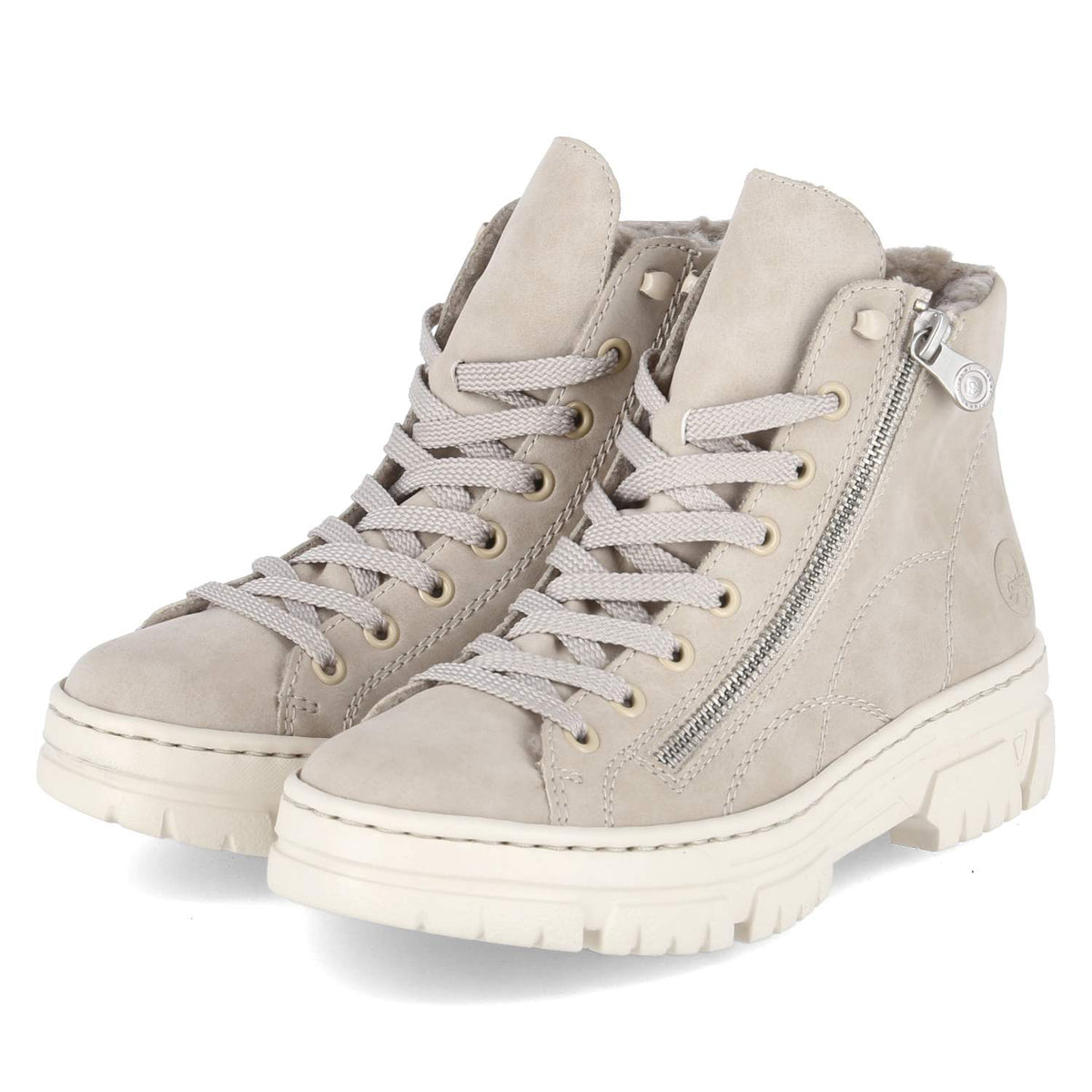 Schnürstiefeletten Beige