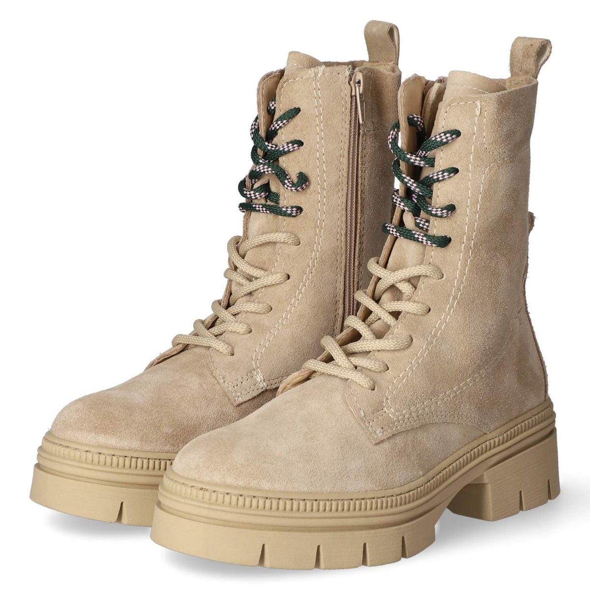 Schnürstiefeletten  Beige