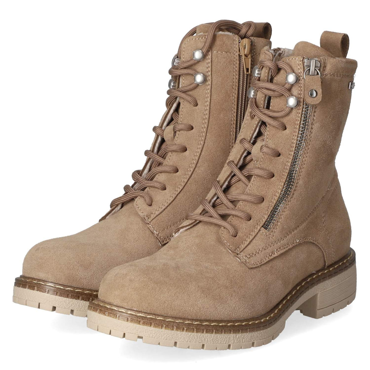 Schnürstiefeletten  Taupe