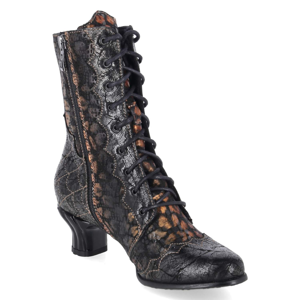 Schnürrstiefeletten  Schwarz