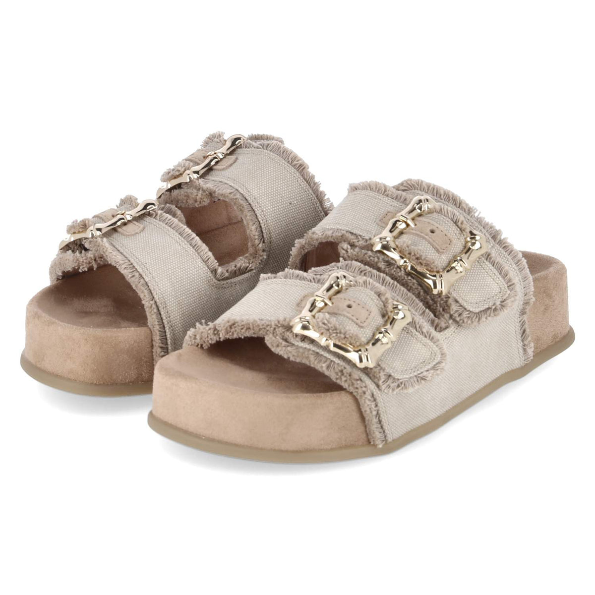Plateaupantoletten  Taupe