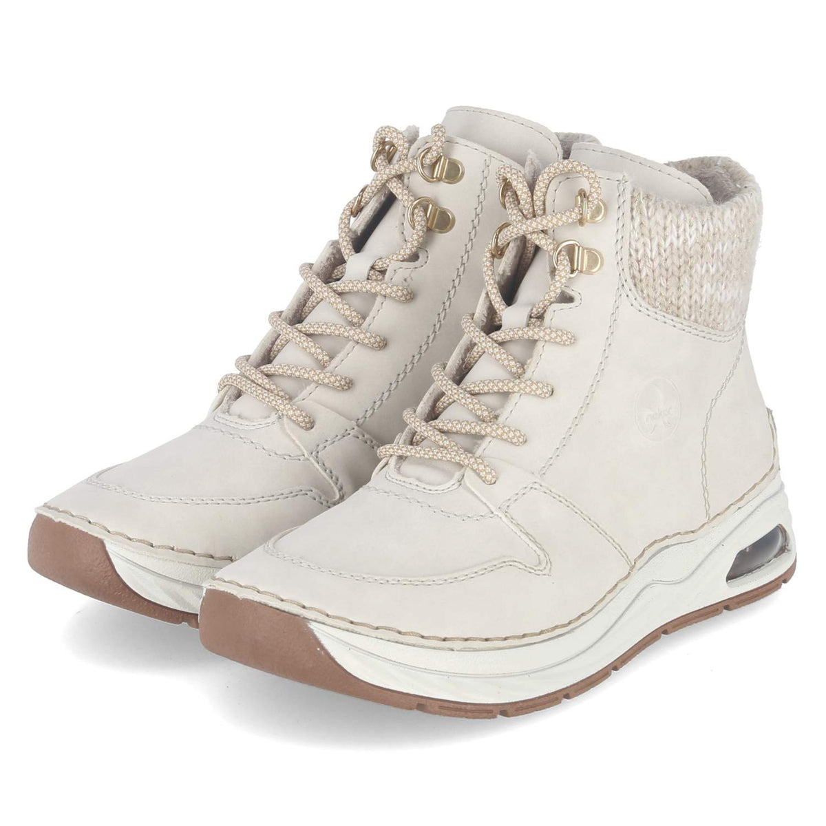 Schnürstiefeletten  Beige