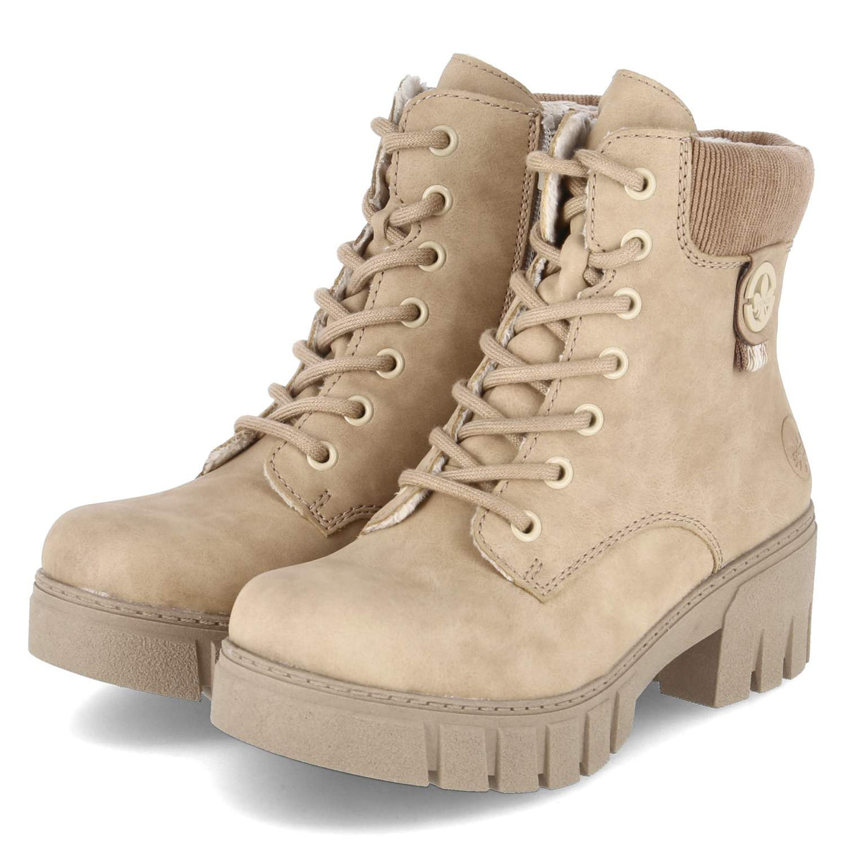 Schnürstiefeletten  Beige