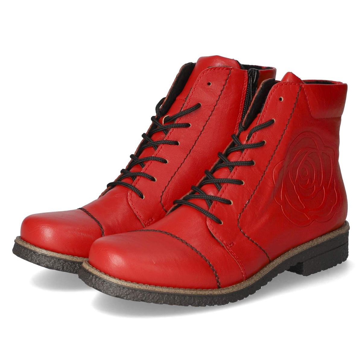 Schnürstiefeletten  Rot