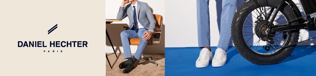Daniel Hechter Schuhe getragen sitzend und stehend