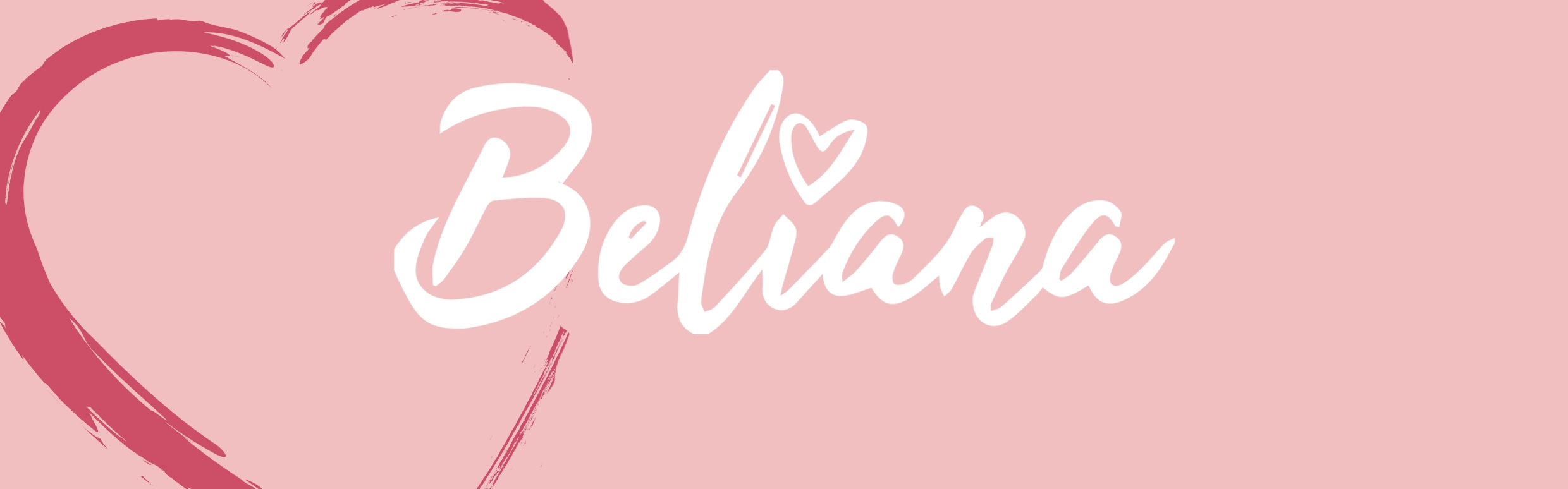 Beliana Logo auf rosa Hintergrund mit rötlichem Herz
