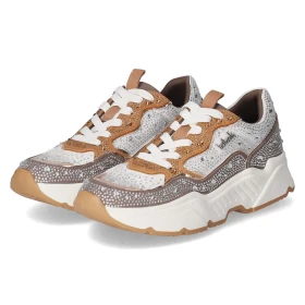 Low Sneaker - Taupe Tan mesh micro/ stones Low Sneaker - Taupe Tan mesh micro/ stones