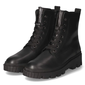 Schnürstiefeletten - schwarz/silber