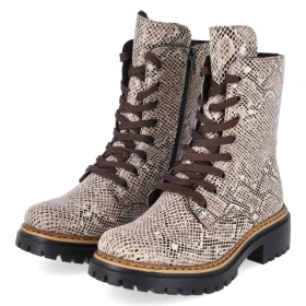 Schnürstiefel - beige kombi