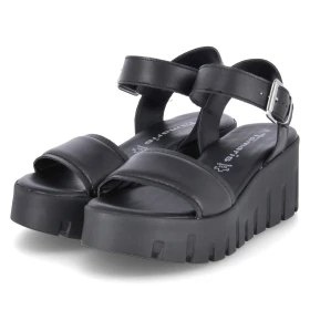 Plateausandalen - BLACK LEATHER