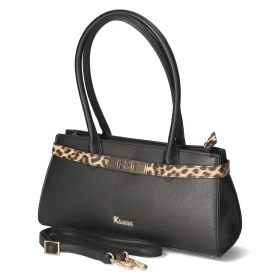 Schultertasche - schwarz/braun