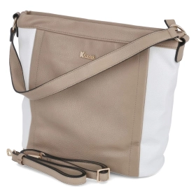 Schultertasche - Taupe /Crème