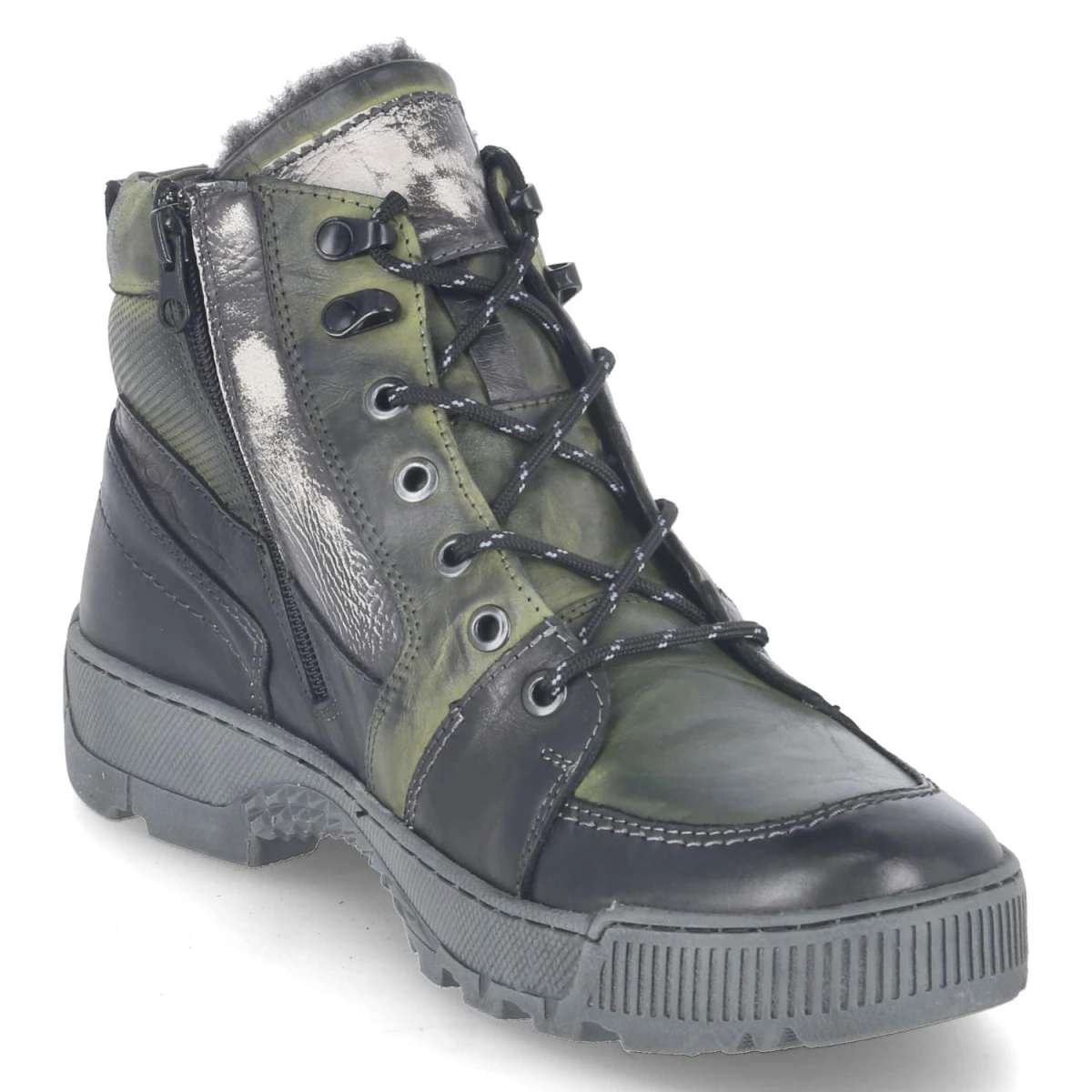 Winterboots - grün/schwarz