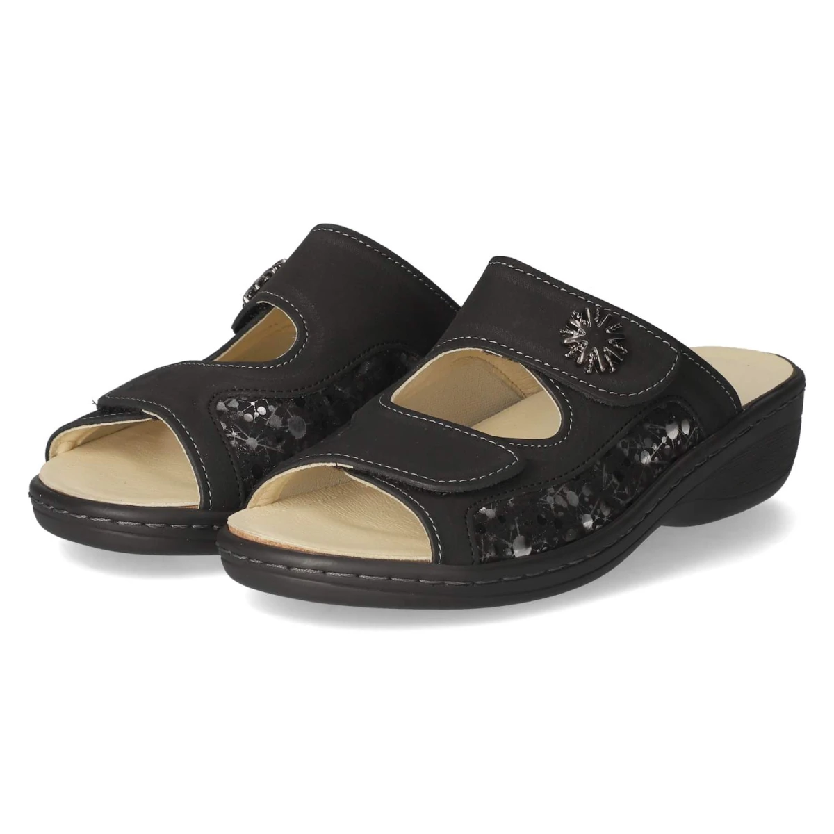 Pantoletten - Schwarz/ Space