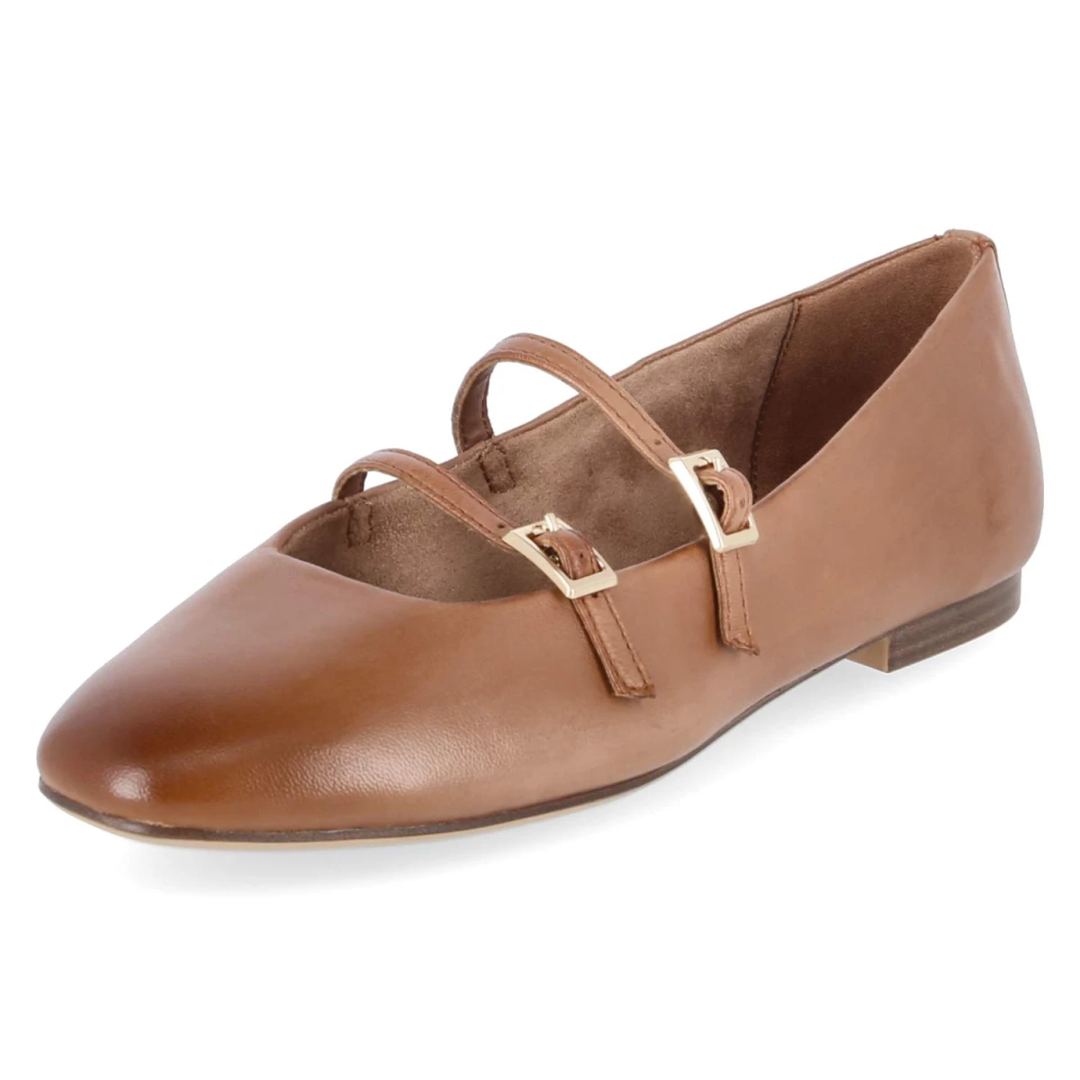 Spangenballerinas - cognac