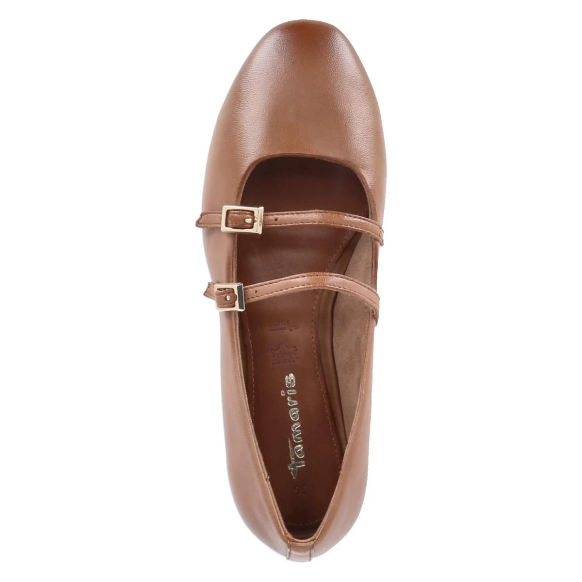 Spangenballerinas - cognac