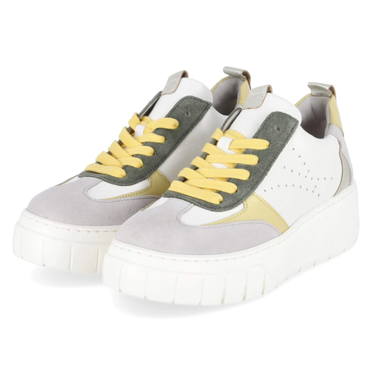 Low Sneaker - latte/yellow/pine