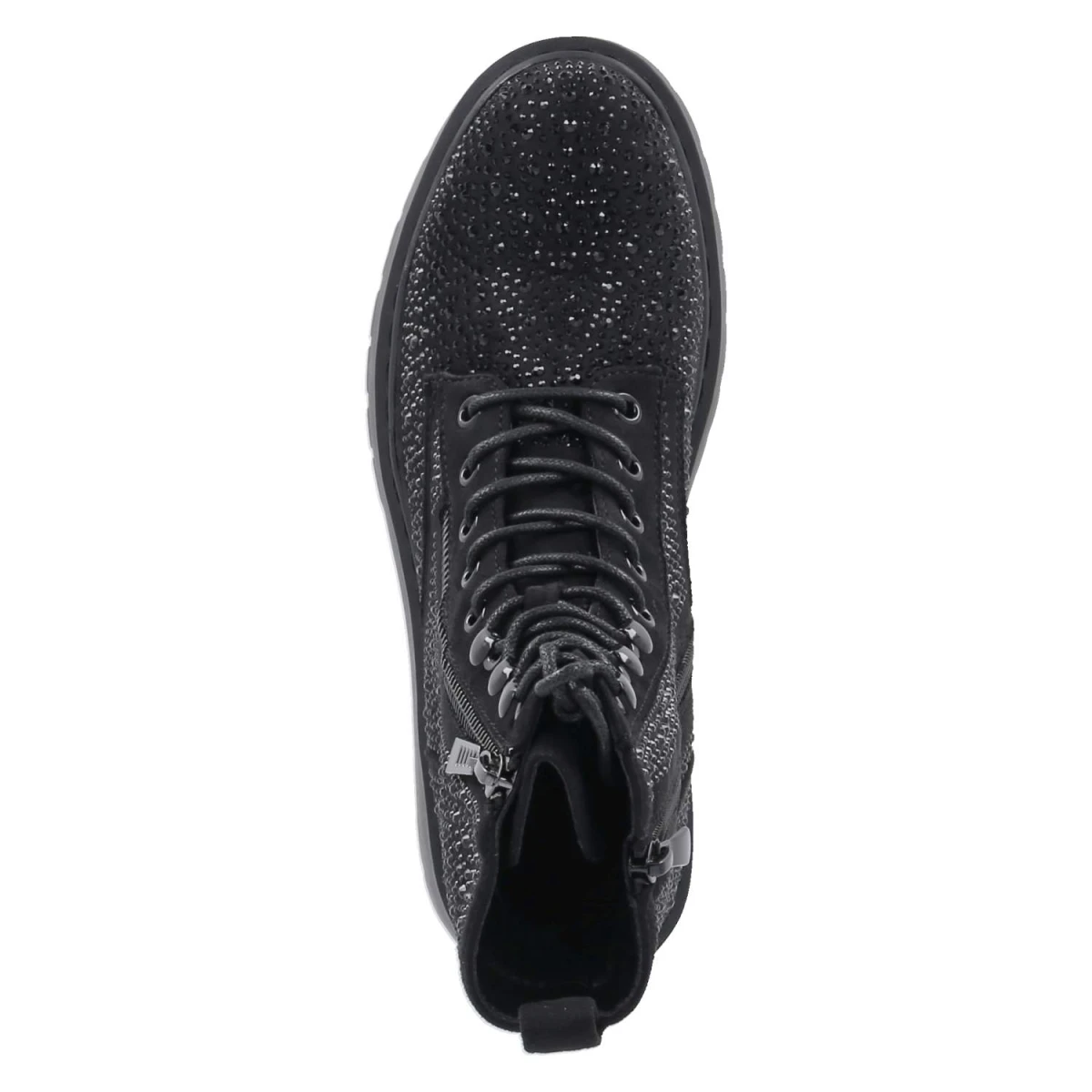 Schnürboots - black micro/stones