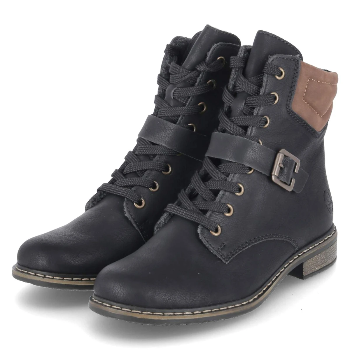 Schnürstiefeletten - schwarz